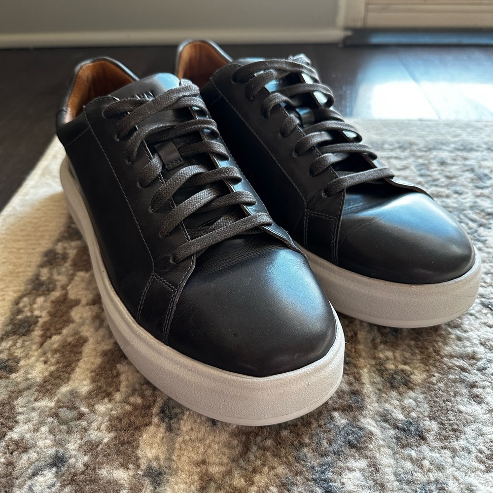 Dark Gray Leather Allen Edmonds Foster Men's Sneakers